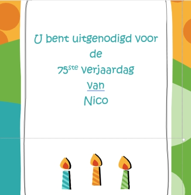 Voorbeeld aangepaste uitnodiging